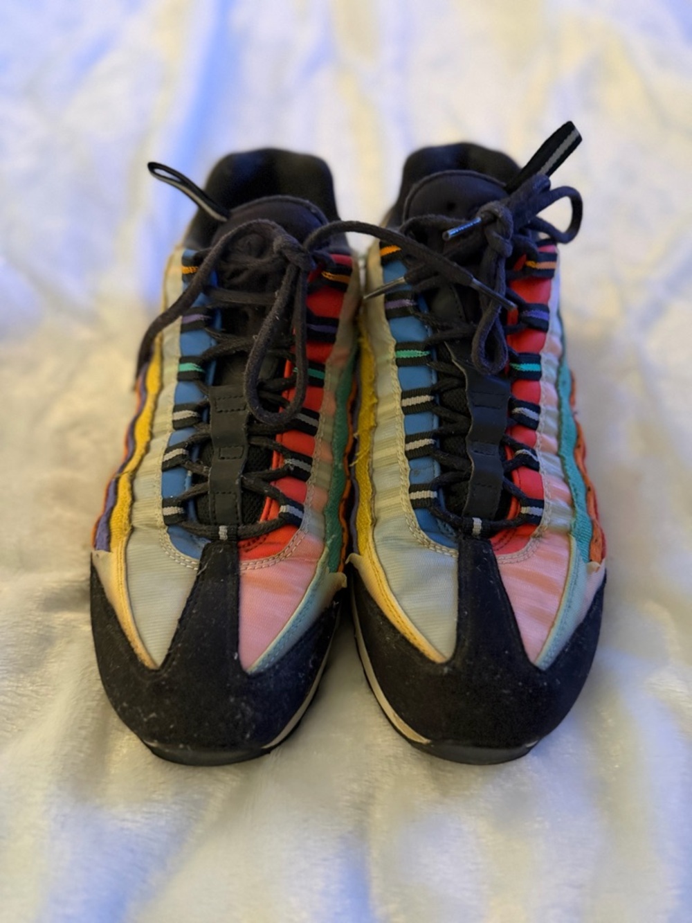Nike Multicolor Men's Air Max 95 Sneakers - Black/Blue/Yellow/Orange/Purple - Picture 6 of 11